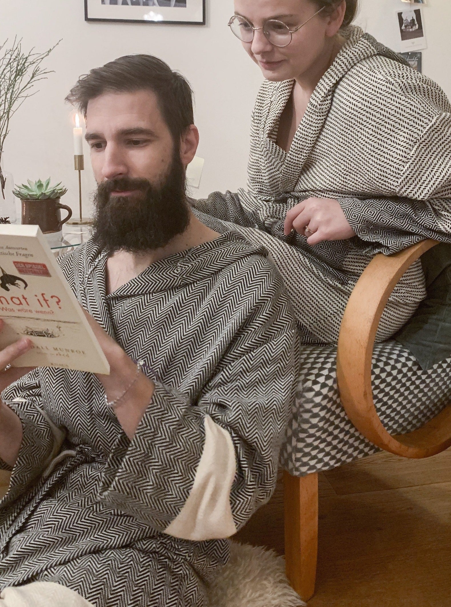 Couple Bathrobe Set - Chevron